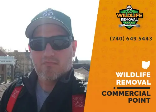 Commercial Point Wildlife Removal professional removing pest animal